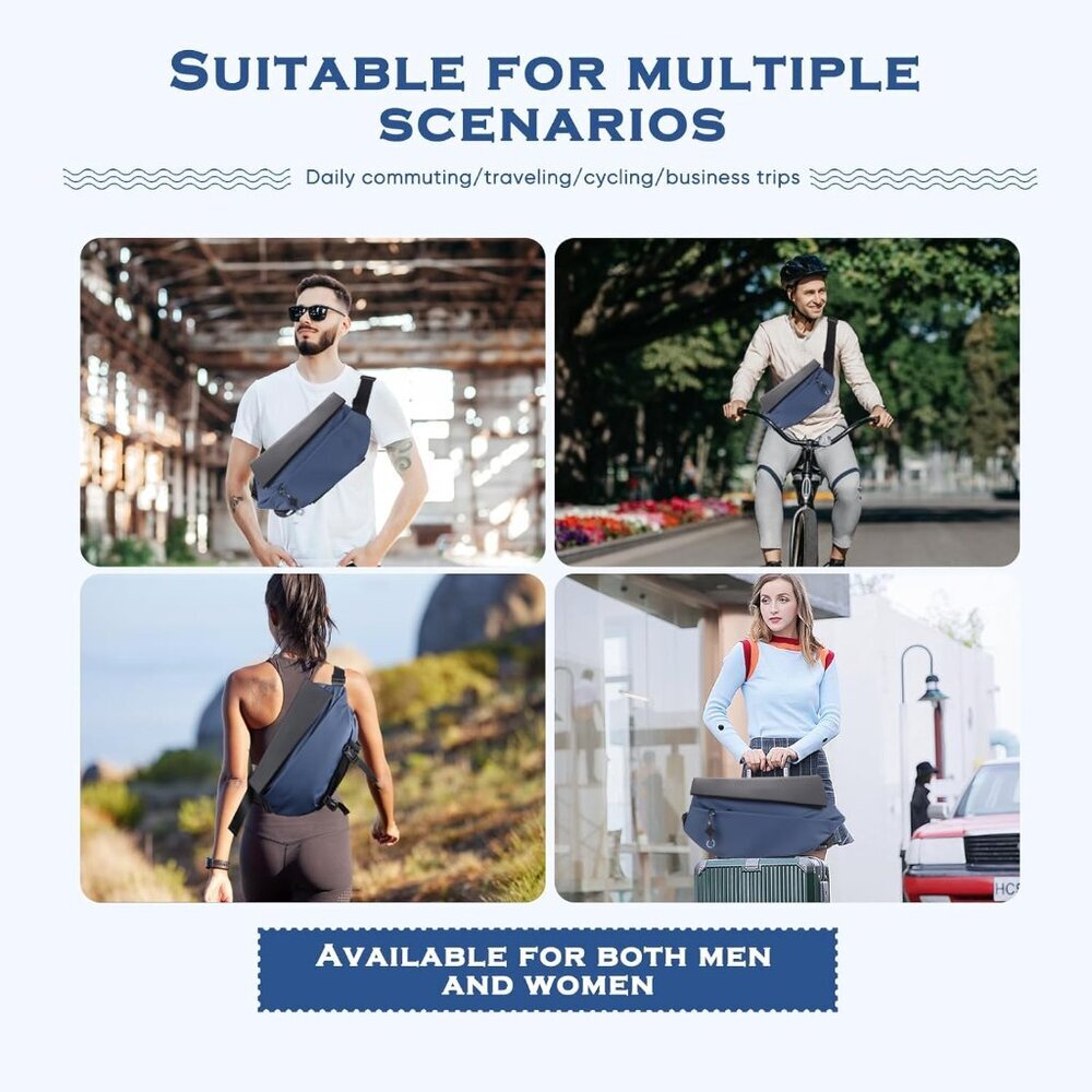 Water-Resistant Sling Backpack With Magnetic Buck… - image 5